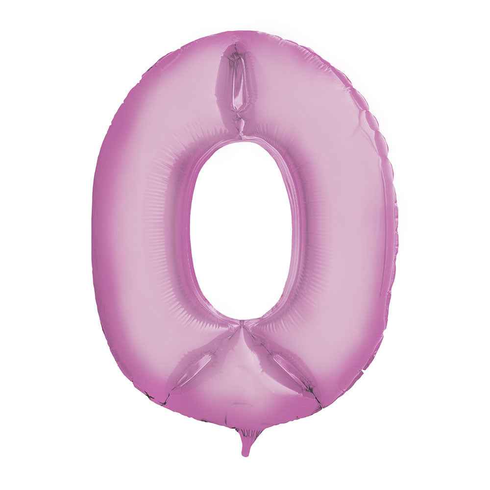 Globo Metálico Satín Matte 40 cm N° 0 (Rosa-Celeste-Rojo-Morado) | Big Party